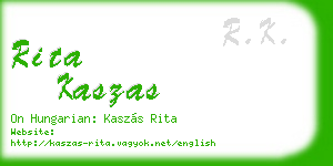 rita kaszas business card