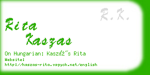 rita kaszas business card